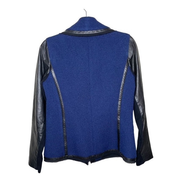 Vince Boucle Knit Lambskin Leather Drape Moto Jacket sz8 - Picture 7 of 15